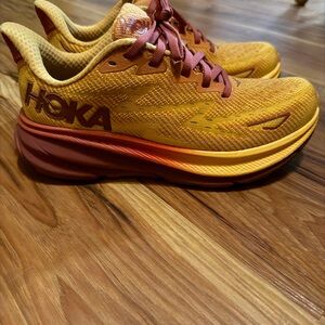 Hoka Vibrant Yellow and Orange Sneakers